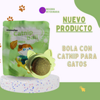 Bola de Catnip Adhesiva Giratoria para Gatos - Juguete Interactivo de Lamido y Juego