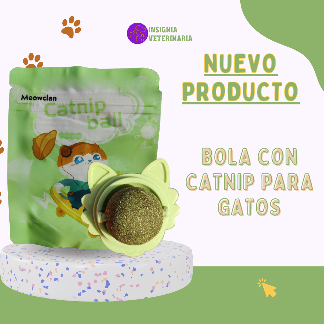 Bola de Catnip Adhesiva Giratoria para Gatos - Juguete Interactivo de Lamido y Juego