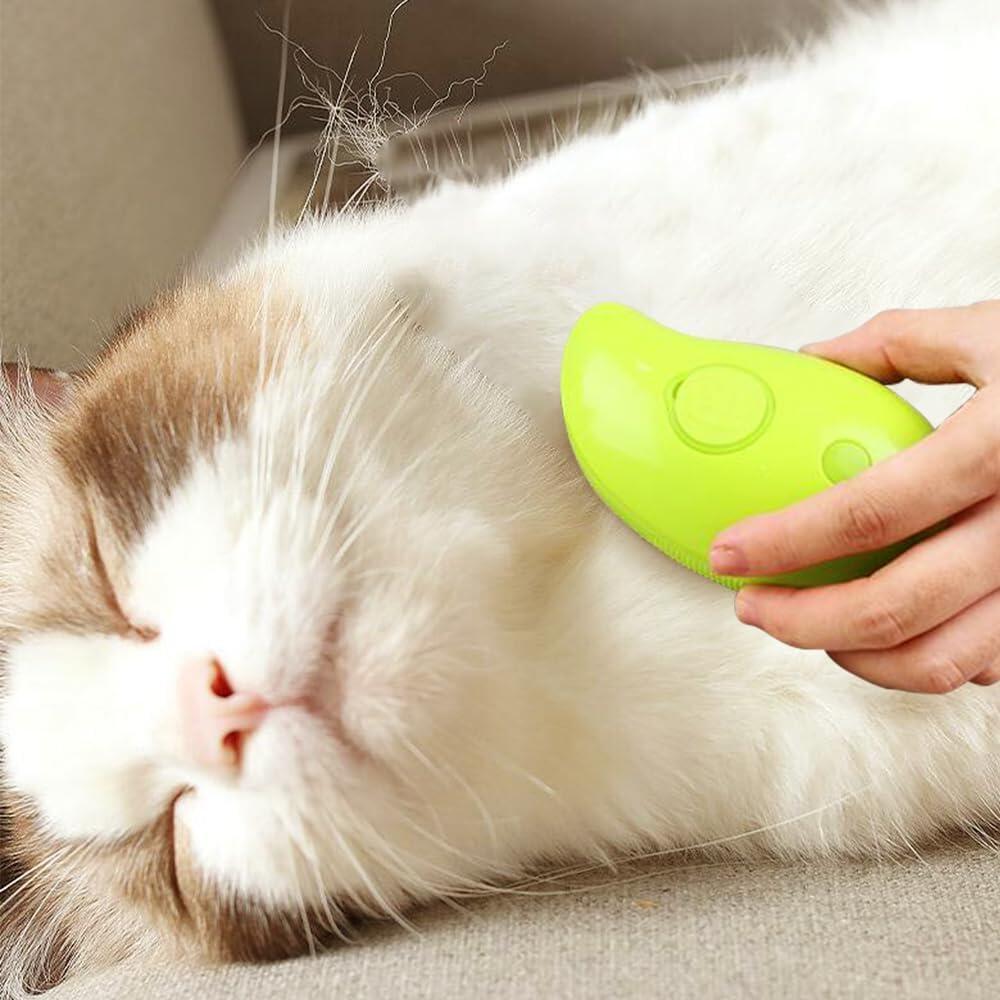 Cepillo de Vapor para Mascotas 4 en 1 - Cepillado, Masaje y Limpieza Profunda