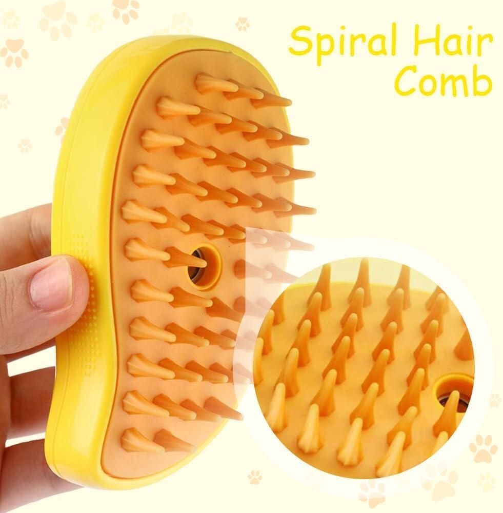 Cepillo de Vapor para Mascotas 4 en 1 - Cepillado, Masaje y Limpieza Profunda