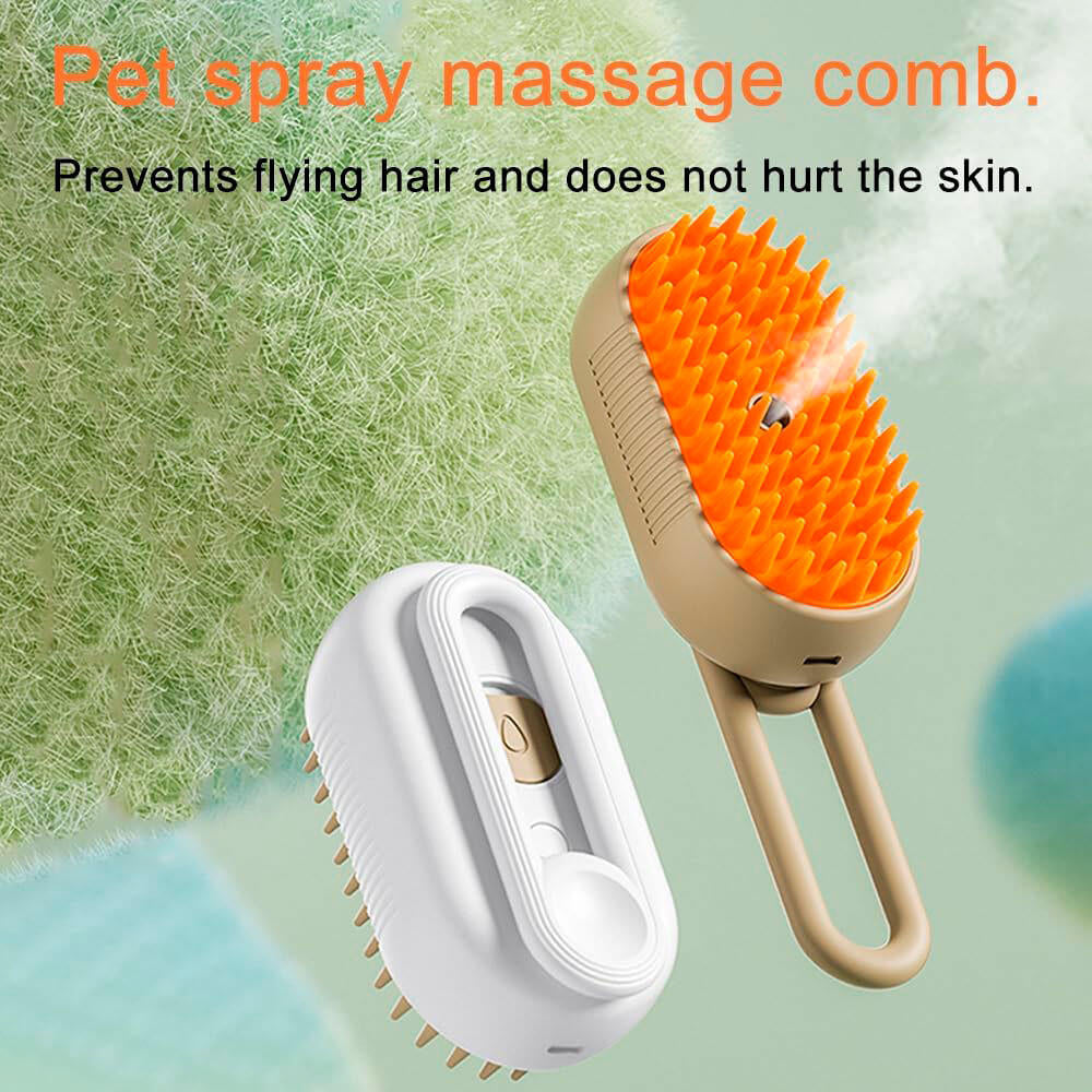 Cepillo de Vapor Multifuncional para Mascotas - Spa en Casa con Mango Giratorio 360°