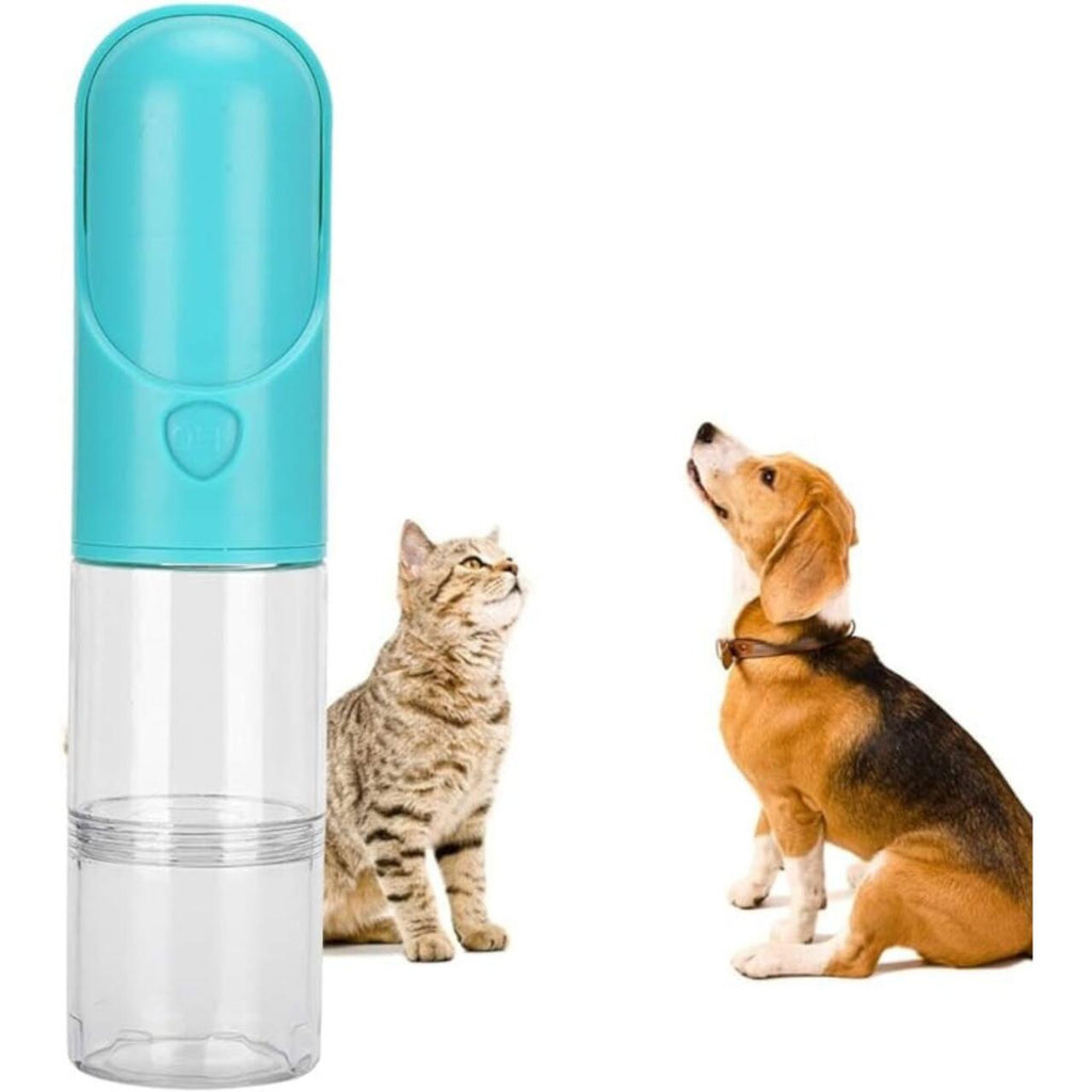 Bebedero Portátil con Filtro para Mascotas 380ml - Botella de Agua con Cuenco Integrado