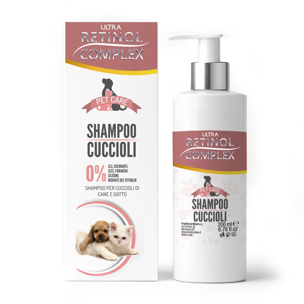Champú para Cachorros 200ml Retinol Complex - Suave e Hipoalergénico