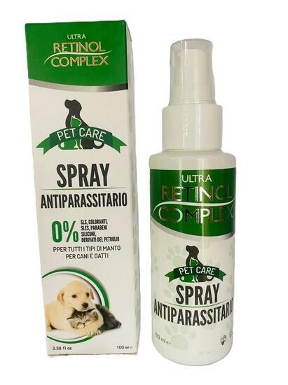 Spray Antiparasitario para Mascotas 100ml Retinol Complex - Repelente de Pulgas y Garrapatas