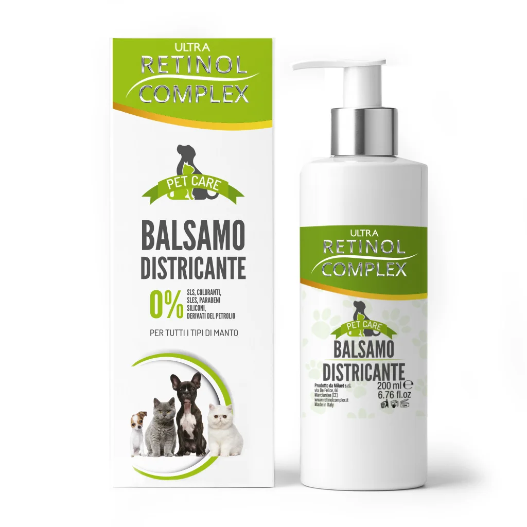 Acondicionador Desenredante para Mascotas 200ml Retinol Complex - Suaviza y Brillo Intenso
