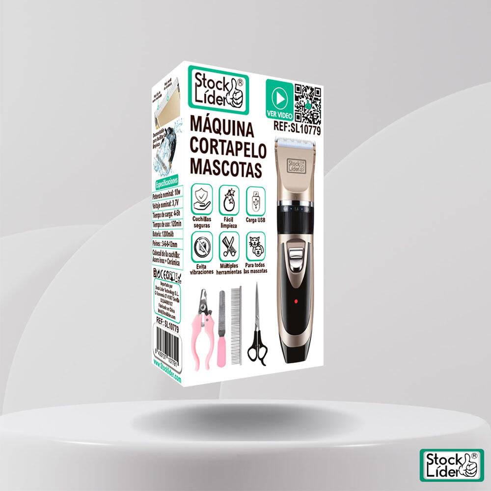 Máquina Cortapelos Profesional para Mascotas con Cuchillas Cerámicas y 4 Peines