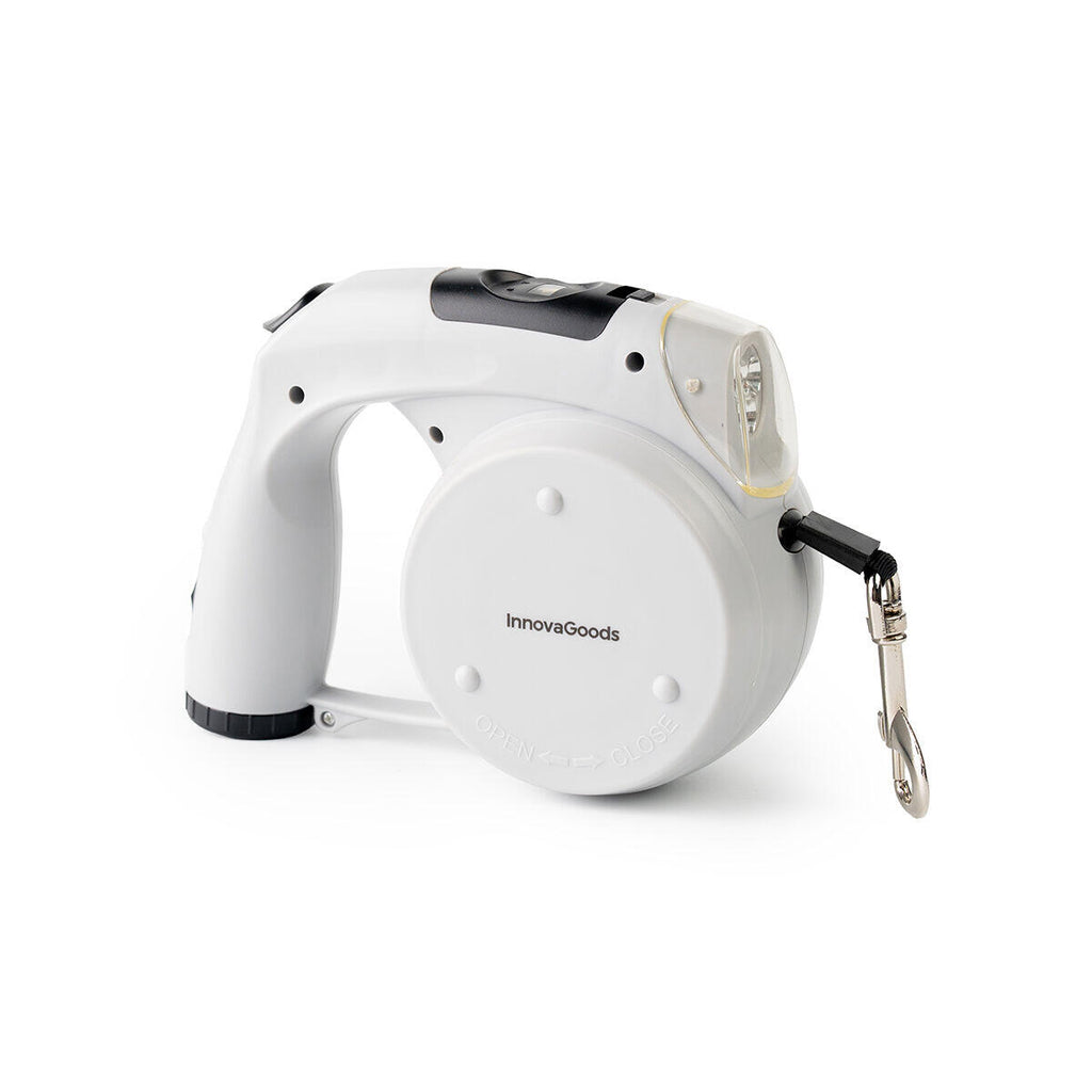 Correa Retráctil para Perros 6 en 1 Leashic - Luz LED, Reloj y Bebedero